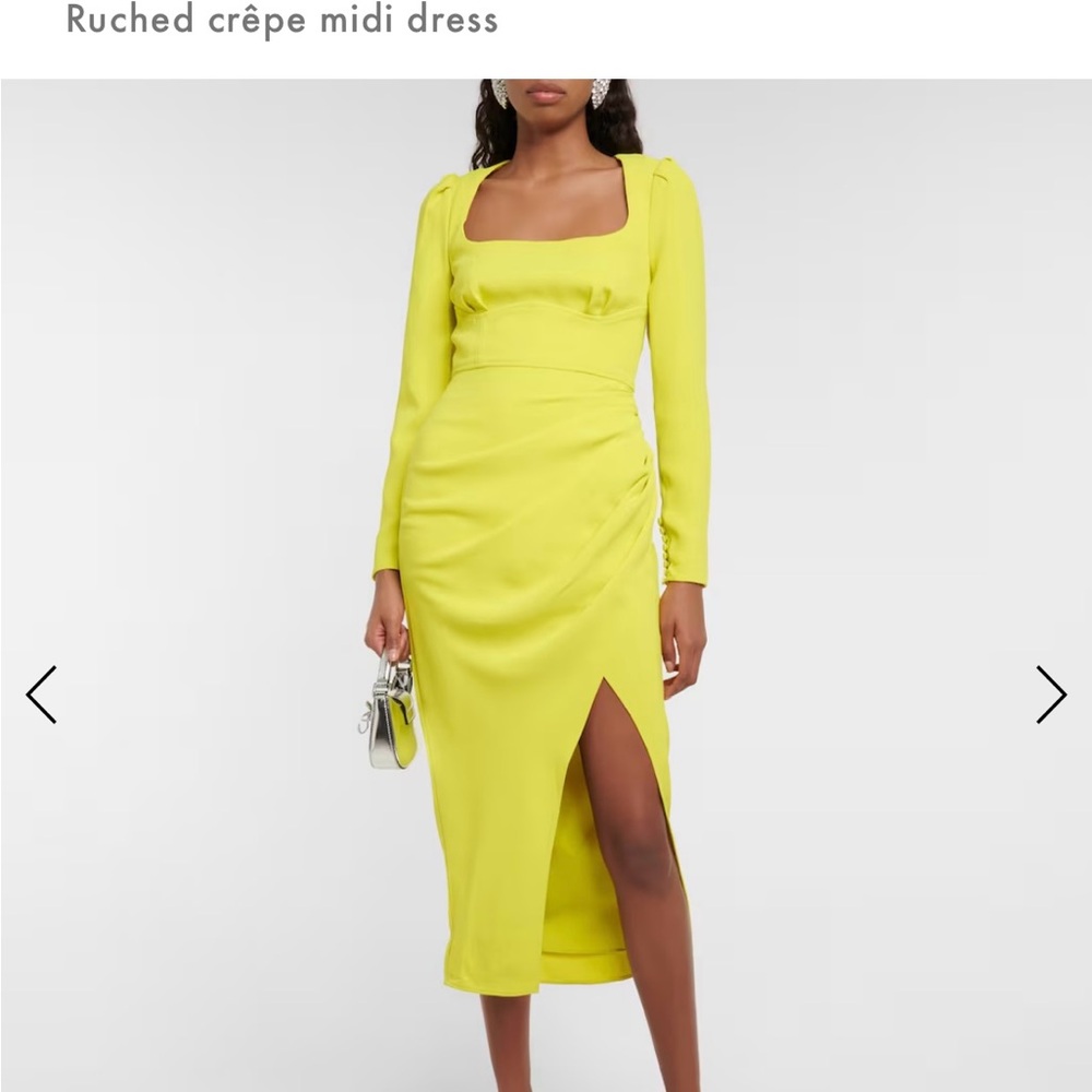 Selfportrait Ruched crêpe midi dress